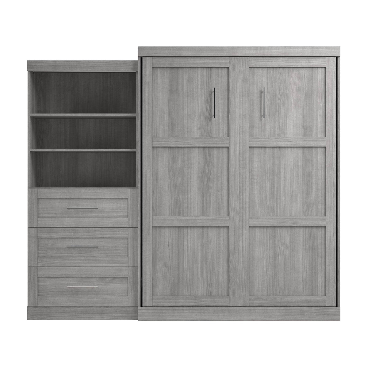 Modubox Pur 101" Queen Size Murphy Wall Bed with Storage Unit, image 34