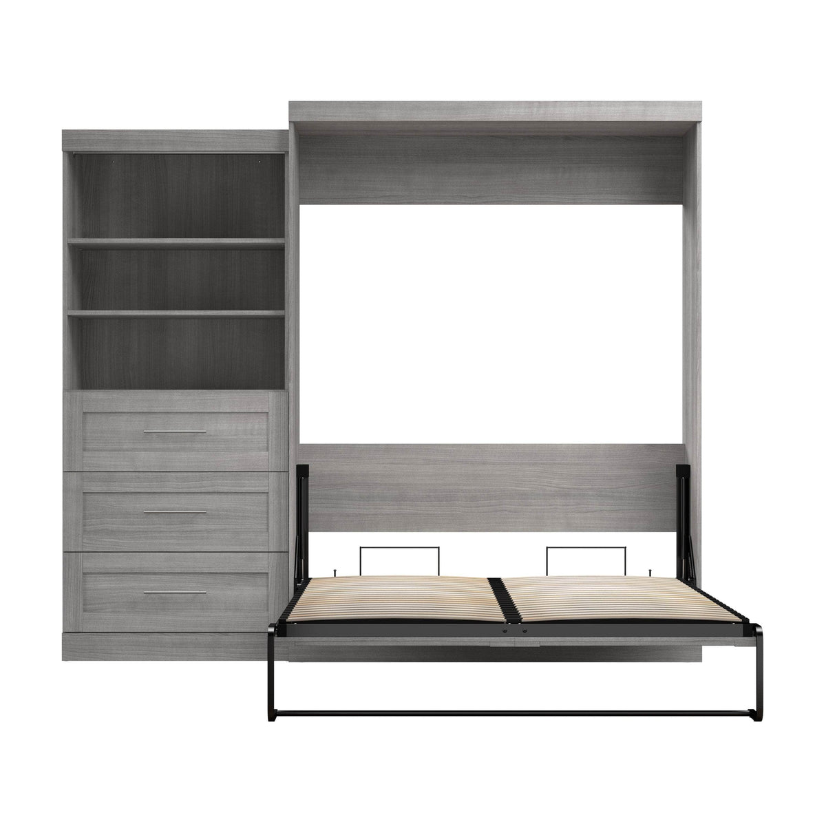Modubox Pur 101" Queen Size Murphy Wall Bed with Storage Unit, image 37