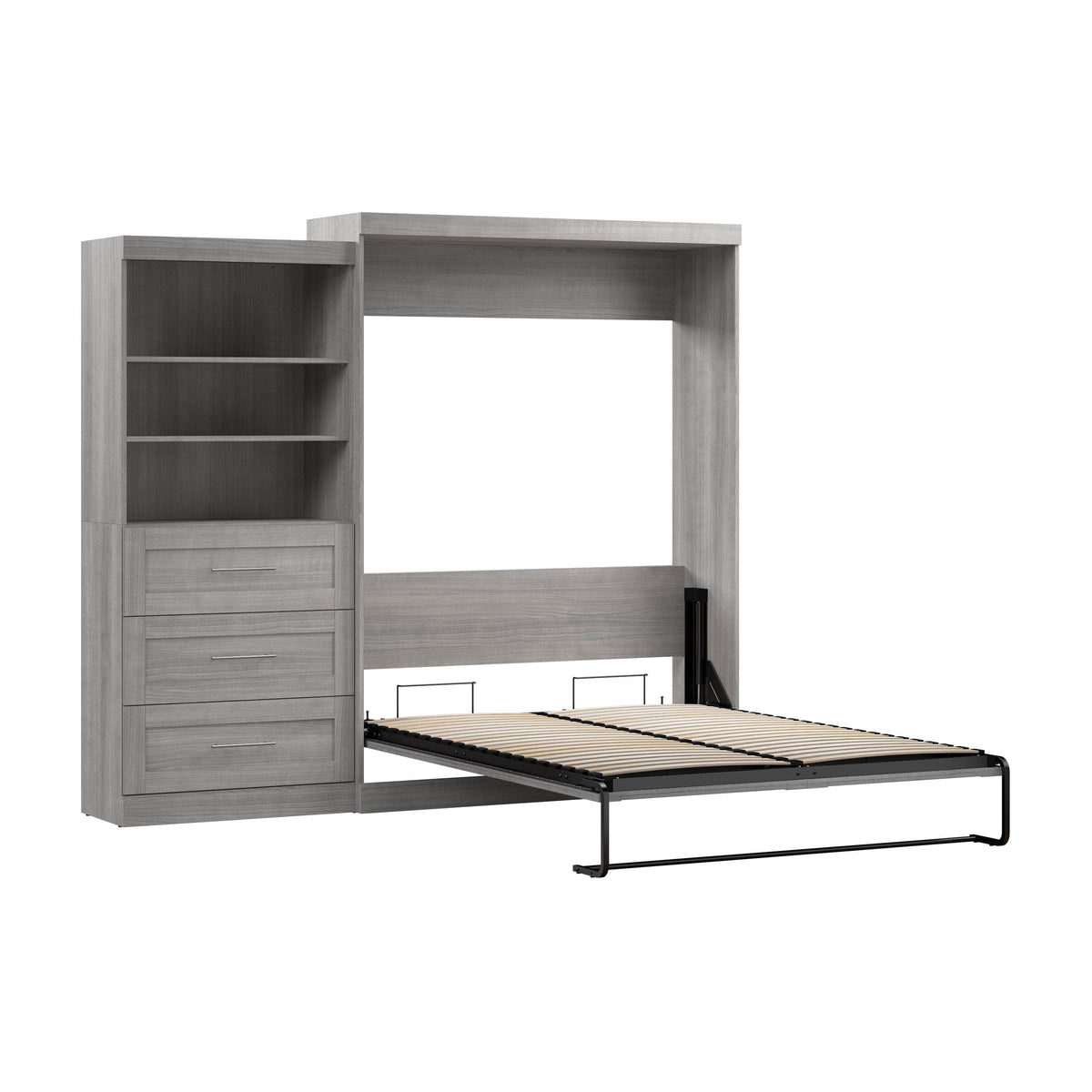 Modubox Pur 101" Queen Size Murphy Wall Bed with Storage Unit, image 39
