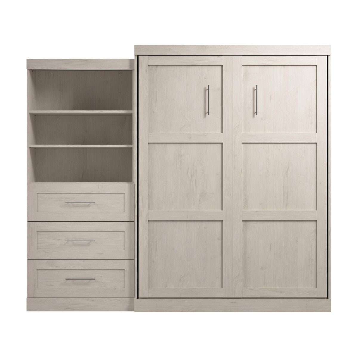 Modubox Pur 101" Queen Size Murphy Wall Bed with Storage Unit, image 48