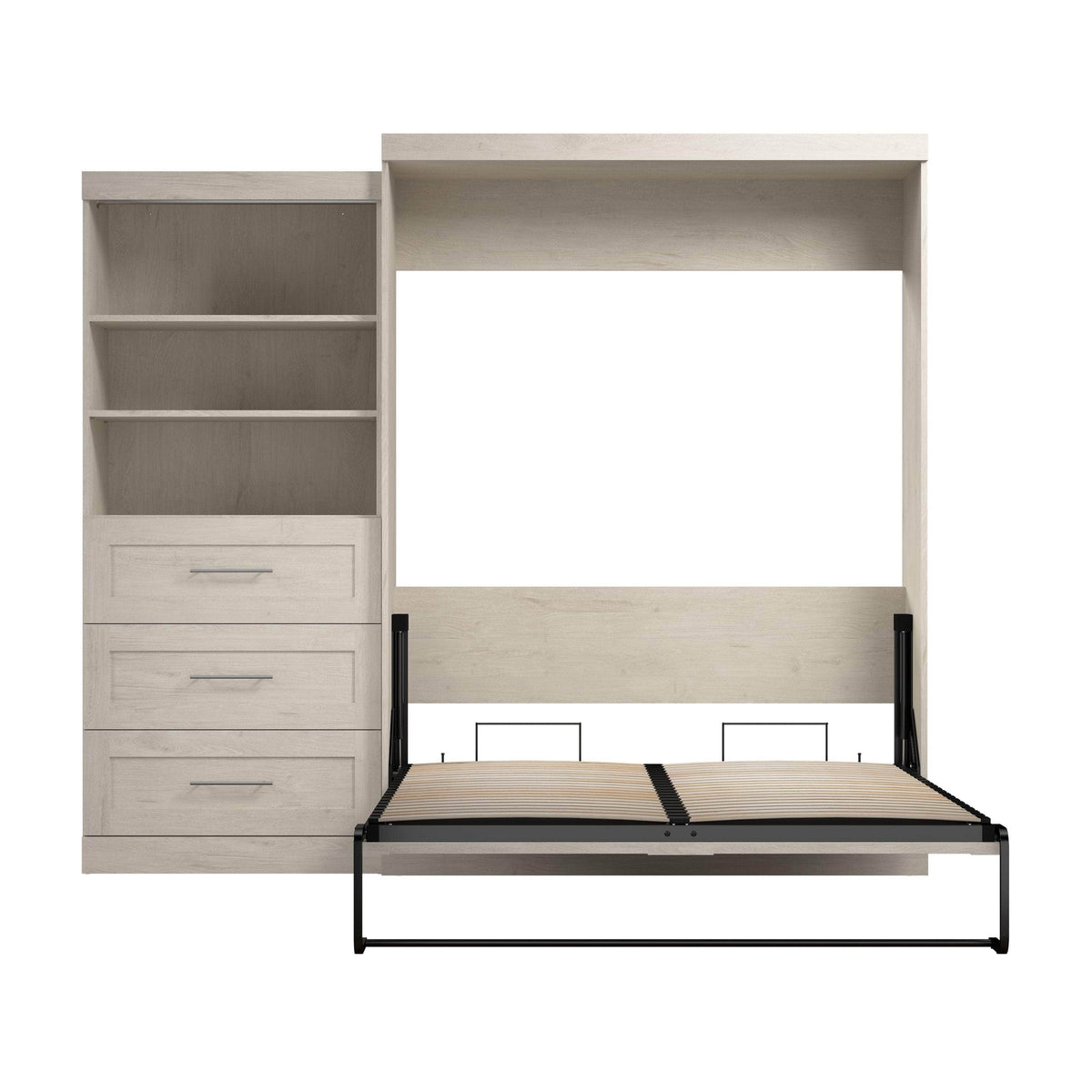 Modubox Pur 101" Queen Size Murphy Wall Bed with Storage Unit, image 51
