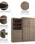 Modubox Pur 101" Queen Size Murphy Wall Bed with Storage Unit, image 65