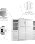 Modubox Pur 115" Queen Size Murphy Wall Bed with 2 Storage Units, image 12