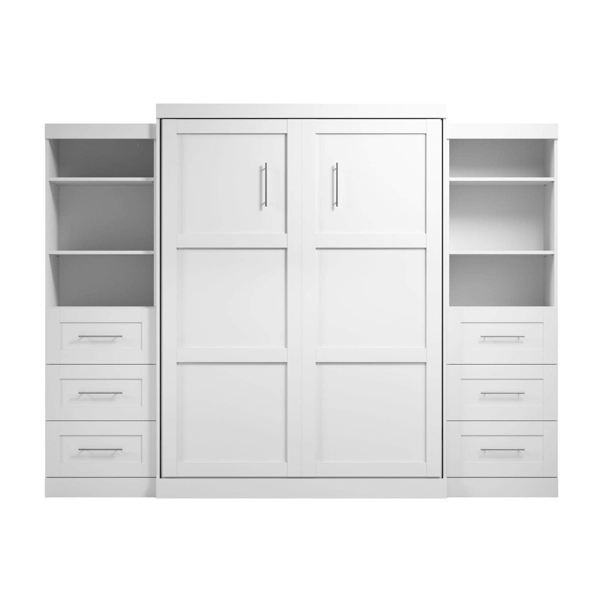 Modubox Pur 115" Queen Size Murphy Wall Bed with 2 Storage Units, image 6