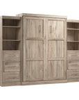 Modubox Pur 115" Queen Size Murphy Wall Bed with 2 Storage Units, image 23