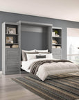 Modubox Pur 115" Queen Size Murphy Wall Bed with 2 Storage Units, image 32