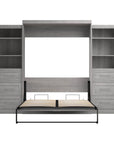 Modubox Pur 115" Queen Size Murphy Wall Bed with 2 Storage Units, image 37