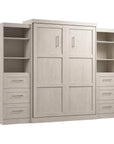Modubox Pur 115" Queen Size Murphy Wall Bed with 2 Storage Units, image 48