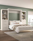 Modubox Pur 115" Queen Size Murphy Wall Bed with 2 Storage Units, image 45