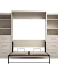 Modubox Pur 115" Queen Size Murphy Wall Bed with 2 Storage Units, image 50