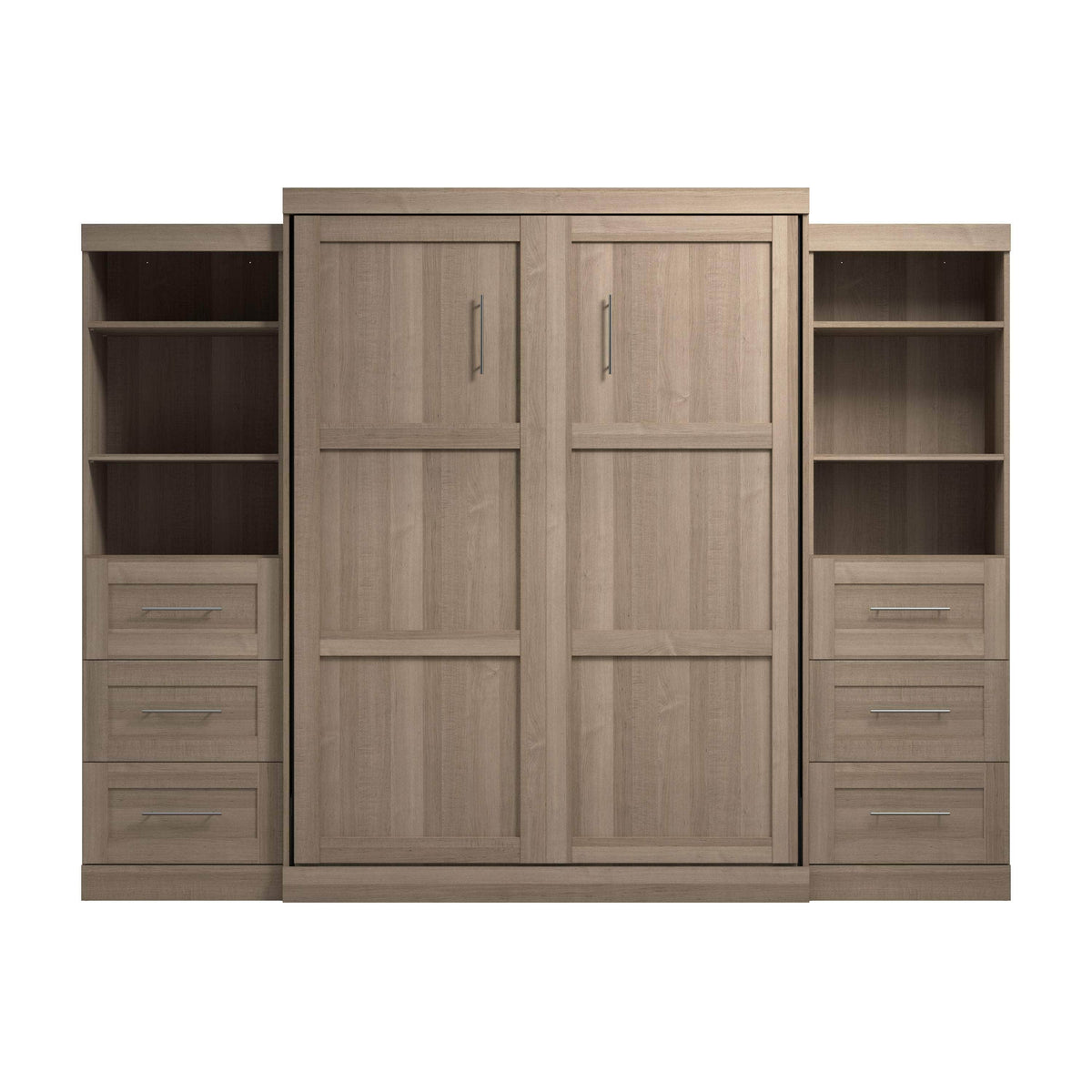 Modubox Pur 115" Queen Size Murphy Wall Bed with 2 Storage Units, image 59