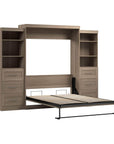 Modubox Pur 115" Queen Size Murphy Wall Bed with 2 Storage Units, image 60