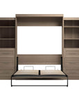 Modubox Pur 115" Queen Size Murphy Wall Bed with 2 Storage Units, image 62