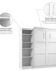 Modubox Pur 90" Queen Size Murphy Wall Bed with Storage Unit, image 11