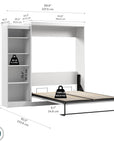 Modubox Pur 90" Queen Size Murphy Wall Bed with Storage Unit, image 10