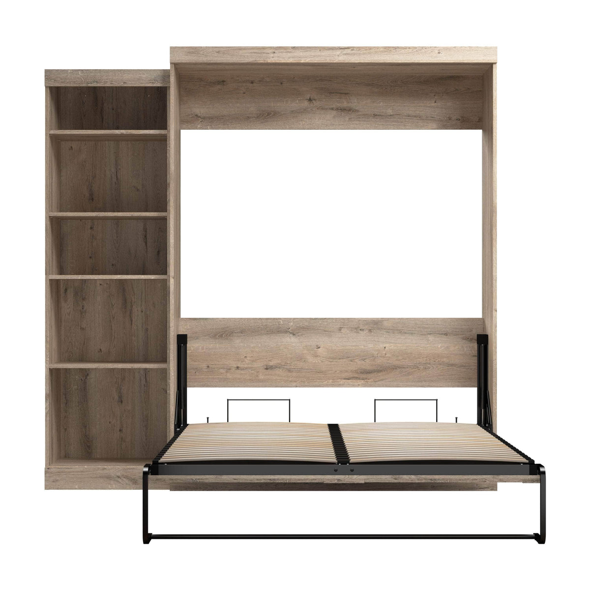 Modubox Pur 90" Queen Size Murphy Wall Bed with Storage Unit, image 23