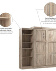 Modubox Pur 90" Queen Size Murphy Wall Bed with Storage Unit, image 28