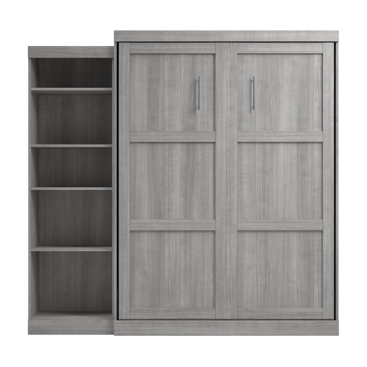 Modubox Pur 90" Queen Size Murphy Wall Bed with Storage Unit, image 36