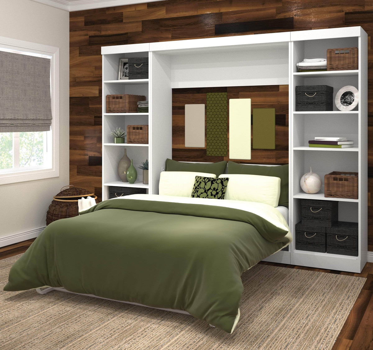 Modubox Pur Full Murphy Bed with 2 Storage Units (109W), image 1