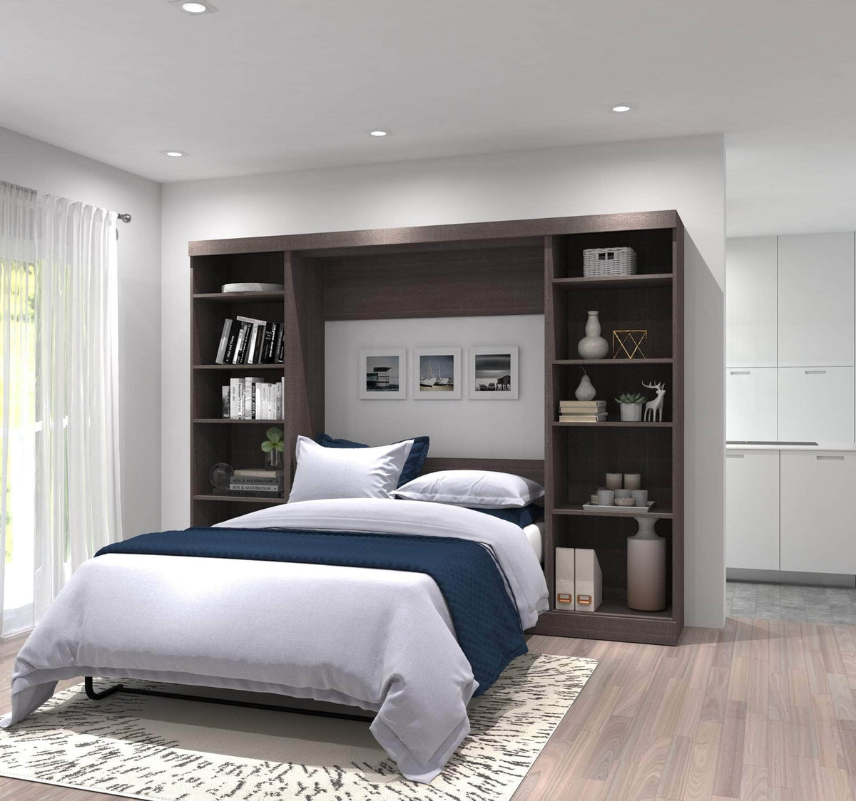 Modubox Pur Full Murphy Bed with 2 Storage Units (109W), image 9