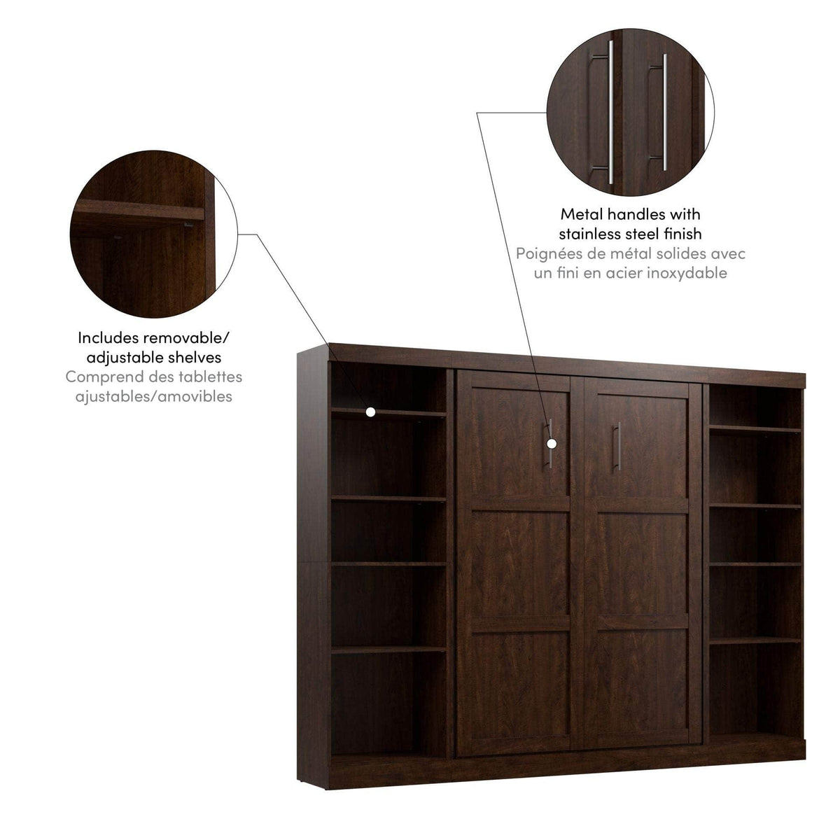 Modubox Pur Full Murphy Bed with 2 Storage Units (109W), image 19