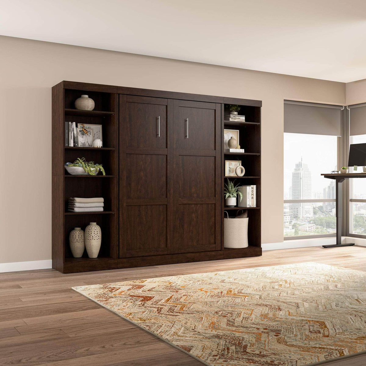 Modubox Pur Full Murphy Bed with 2 Storage Units (109W), image 12