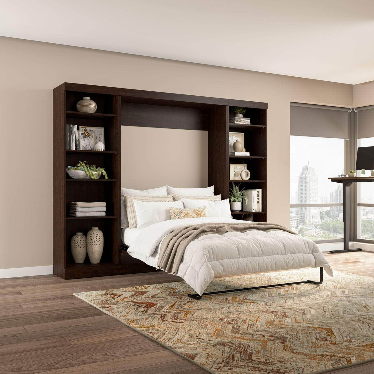Modubox Pur Full Murphy Bed with 2 Storage Units (109W), image 11