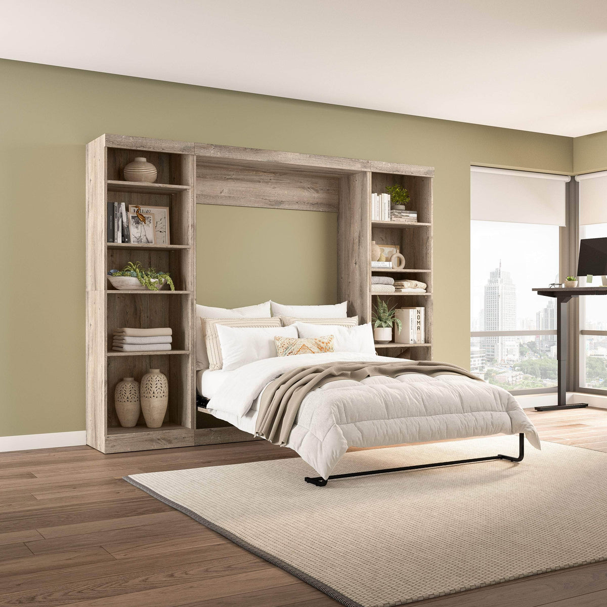 Modubox Pur Full Murphy Bed with 2 Storage Units (109W), image 27