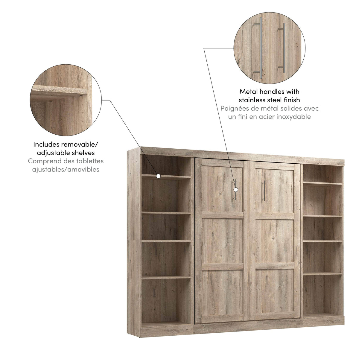 Modubox Pur Full Murphy Bed with 2 Storage Units (109W), image 34