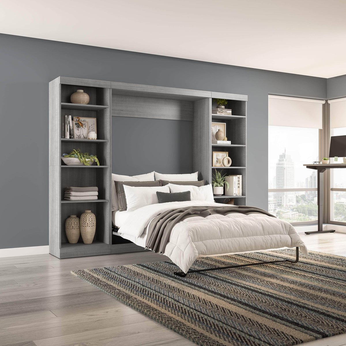 Modubox Pur Full Murphy Bed with 2 Storage Units (109W), image 41