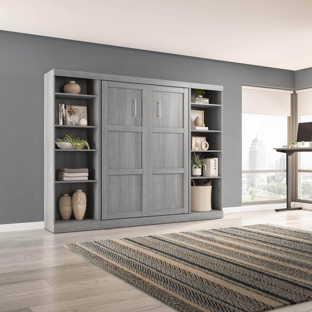 Modubox Pur Full Murphy Bed with 2 Storage Units (109W), image 42