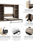 Modubox Pur Full Murphy Bed with 2 Storage Units (109W), image 72