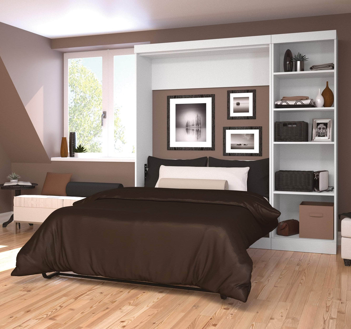 Modubox Pur Full Murphy Full Bed with Storage Unit (84W), image 1
