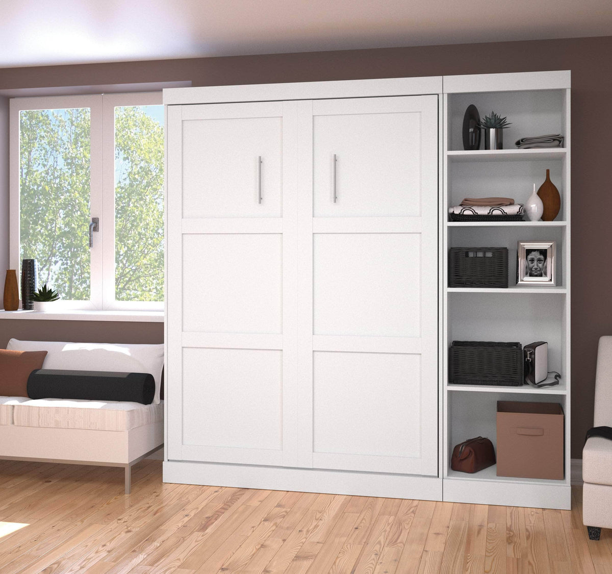 Modubox Pur Full Murphy Full Bed with Storage Unit (84W), image 2