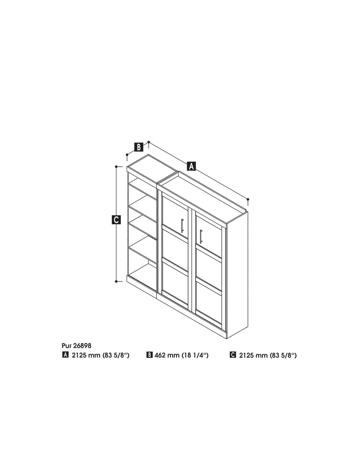 Modubox Pur Full Murphy Full Bed with Storage Unit (84W), image 6