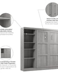 Modubox Pur Full Murphy Full Bed with Storage Unit (84W), image 48