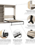 Modubox Pur Full Murphy Full Bed with Storage Unit (84W), image 60