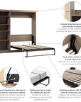 Modubox Pur Full Murphy Full Bed with Storage Unit (84W), image 72