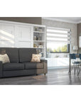 Modubox Pur Full Murphy Wall Bed, a Storage Unit and a Sofa (84“) in White, image 1