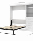 Modubox Pur Full Murphy Wall Bed and 1 Storage Unit with Drawers (84”), image 4