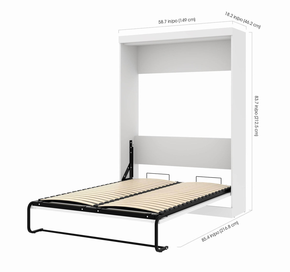 Modubox Pur Full Murphy Wall Bed and 1 Storage Unit with Drawers (84”), image 7