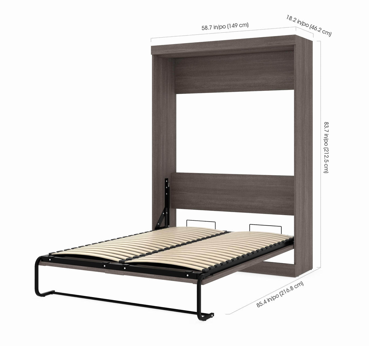 Modubox Pur Full Murphy Wall Bed and 1 Storage Unit with Drawers (84”), image 13