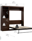 Modubox Pur Full Murphy Wall Bed and 1 Storage Unit with Drawers (84”), image 22