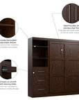 Modubox Pur Full Murphy Wall Bed and 1 Storage Unit with Drawers (84”), image 26