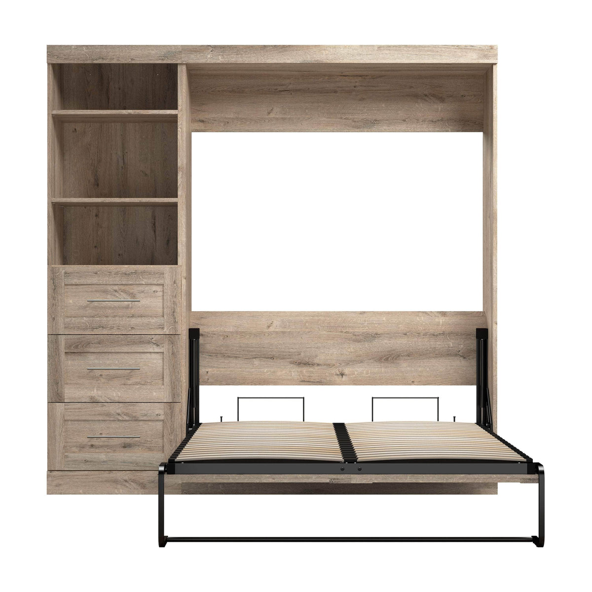 Modubox Pur Full Murphy Wall Bed and 1 Storage Unit with Drawers (84”), image 36