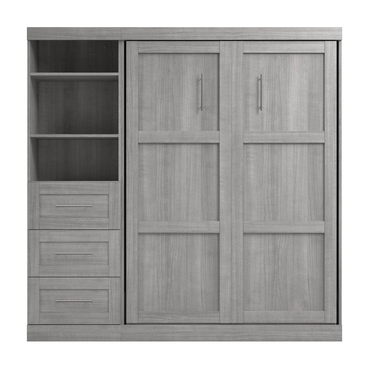 Modubox Pur Full Murphy Wall Bed and 1 Storage Unit with Drawers (84”), image 45