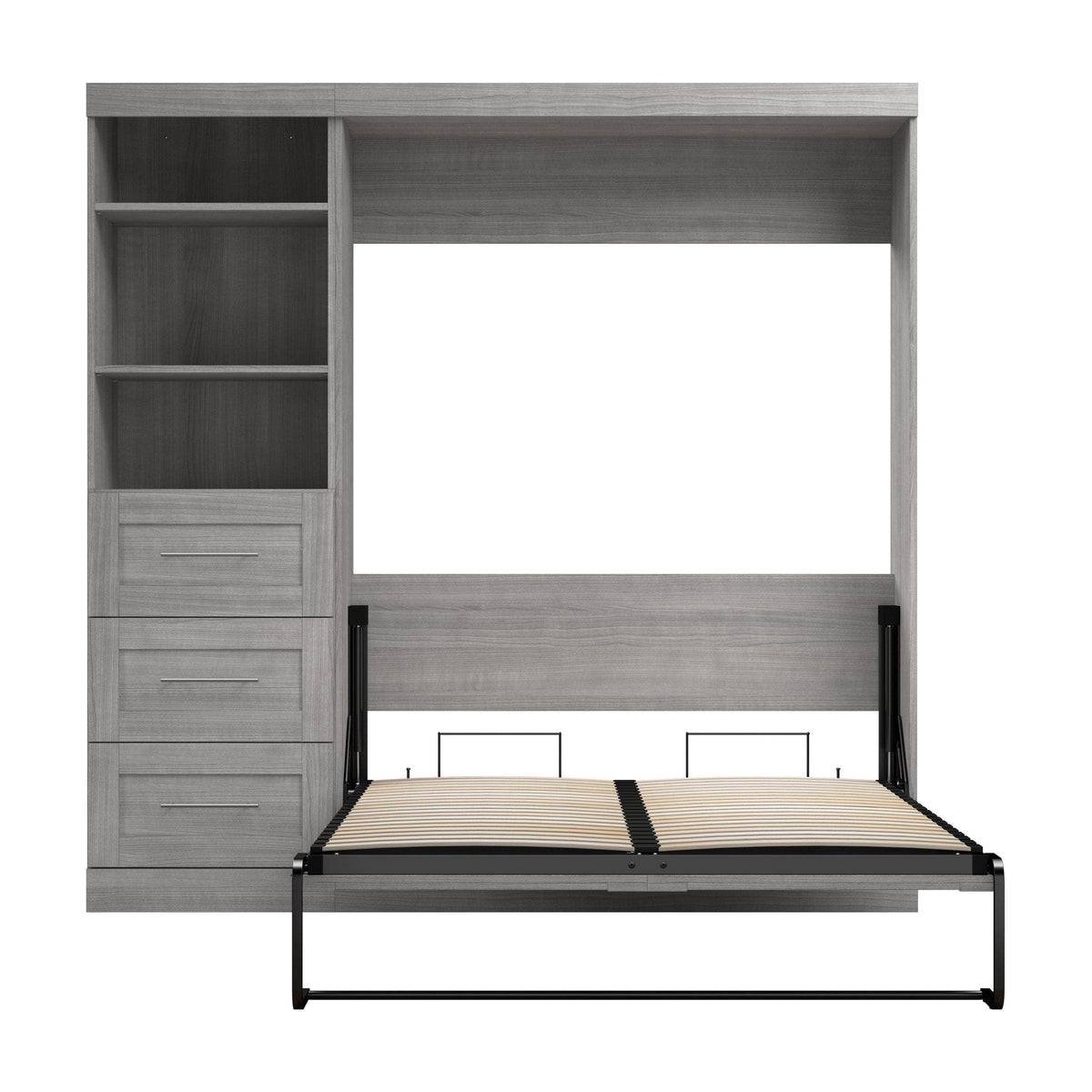 Modubox Pur Full Murphy Wall Bed and 1 Storage Unit with Drawers (84”), image 48
