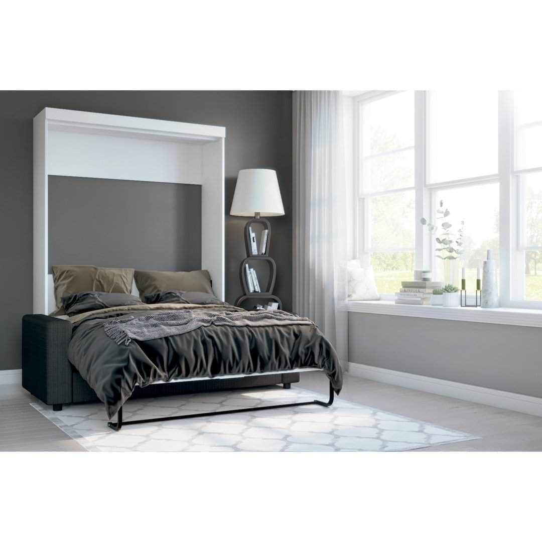 Modubox Pur Full Murphy Wall Bed and a Sofa in White, image 1