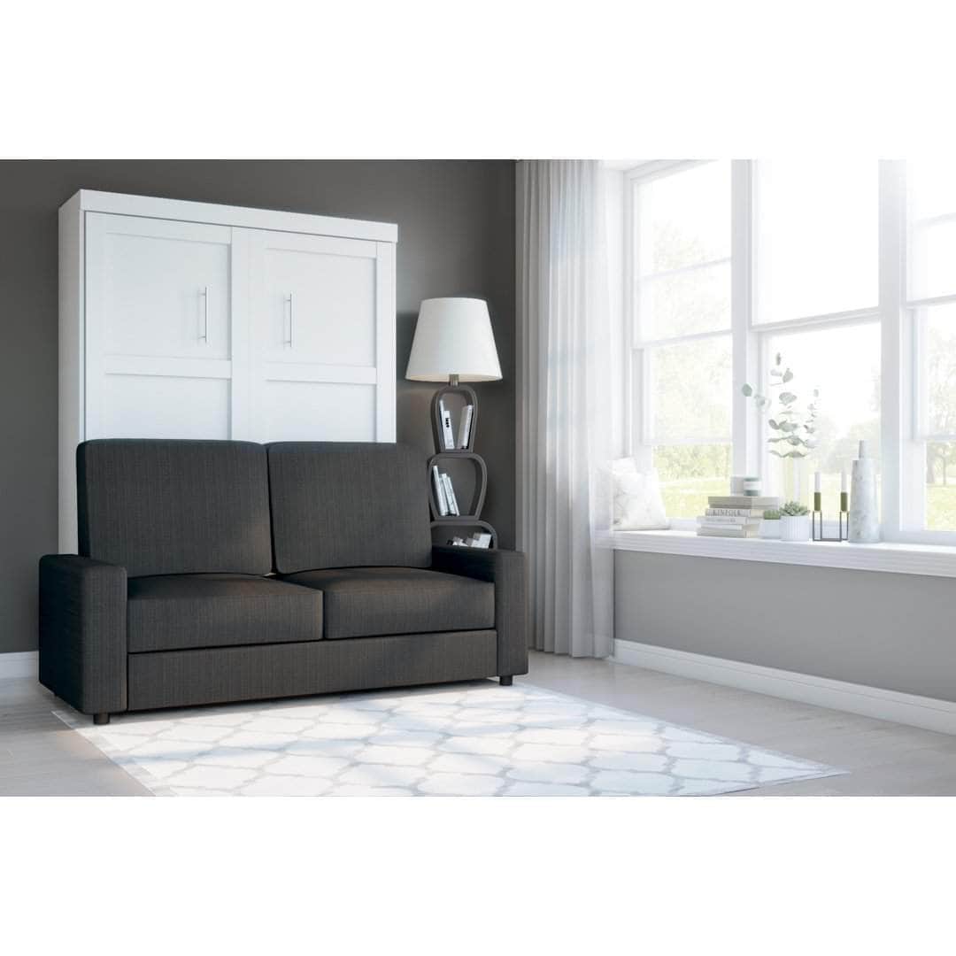 Modubox Pur Full Murphy Wall Bed and a Sofa in White, image 2