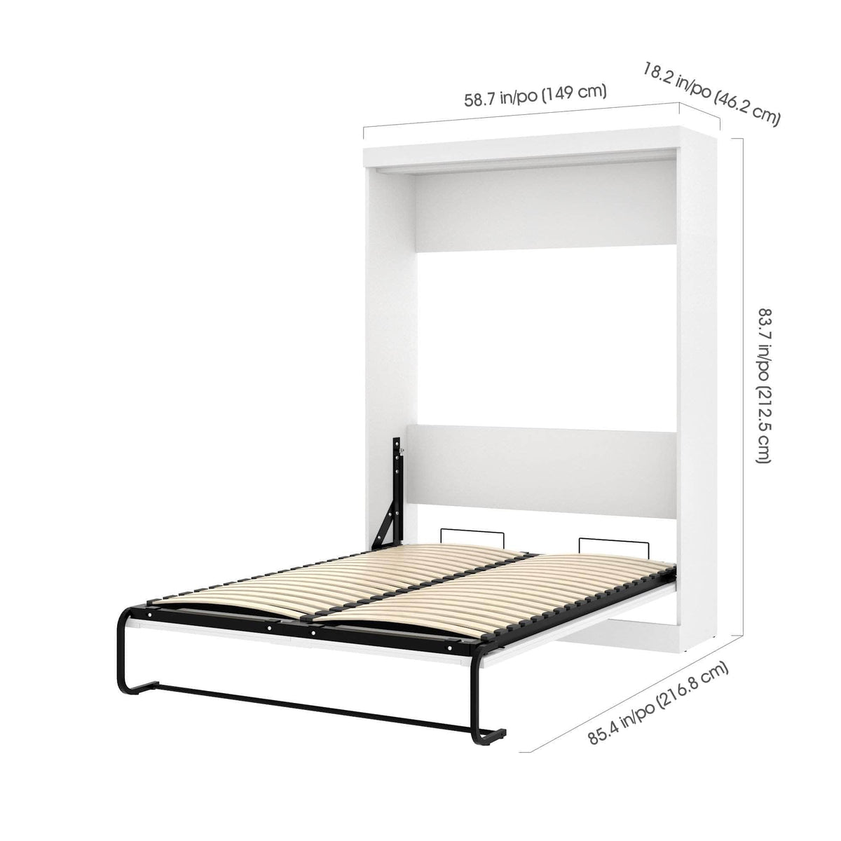 Modubox Pur Full Murphy Wall Bed and a Sofa in White, image 6